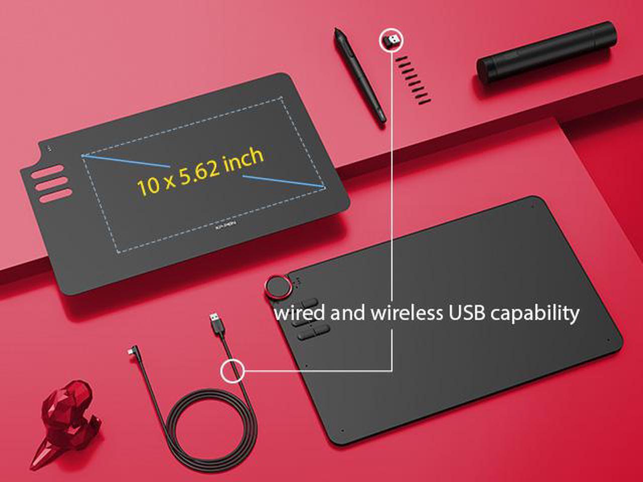 Alt view image 4 of 7 - XP-PEN Deco 03 Wireless 2.4G Digital Graphics Drawing Tablet Drawing Pen Tablet with Battery-free Passive Stylus and 6 Shortcut Keys (8192 levels pressure) 10x6 Inch