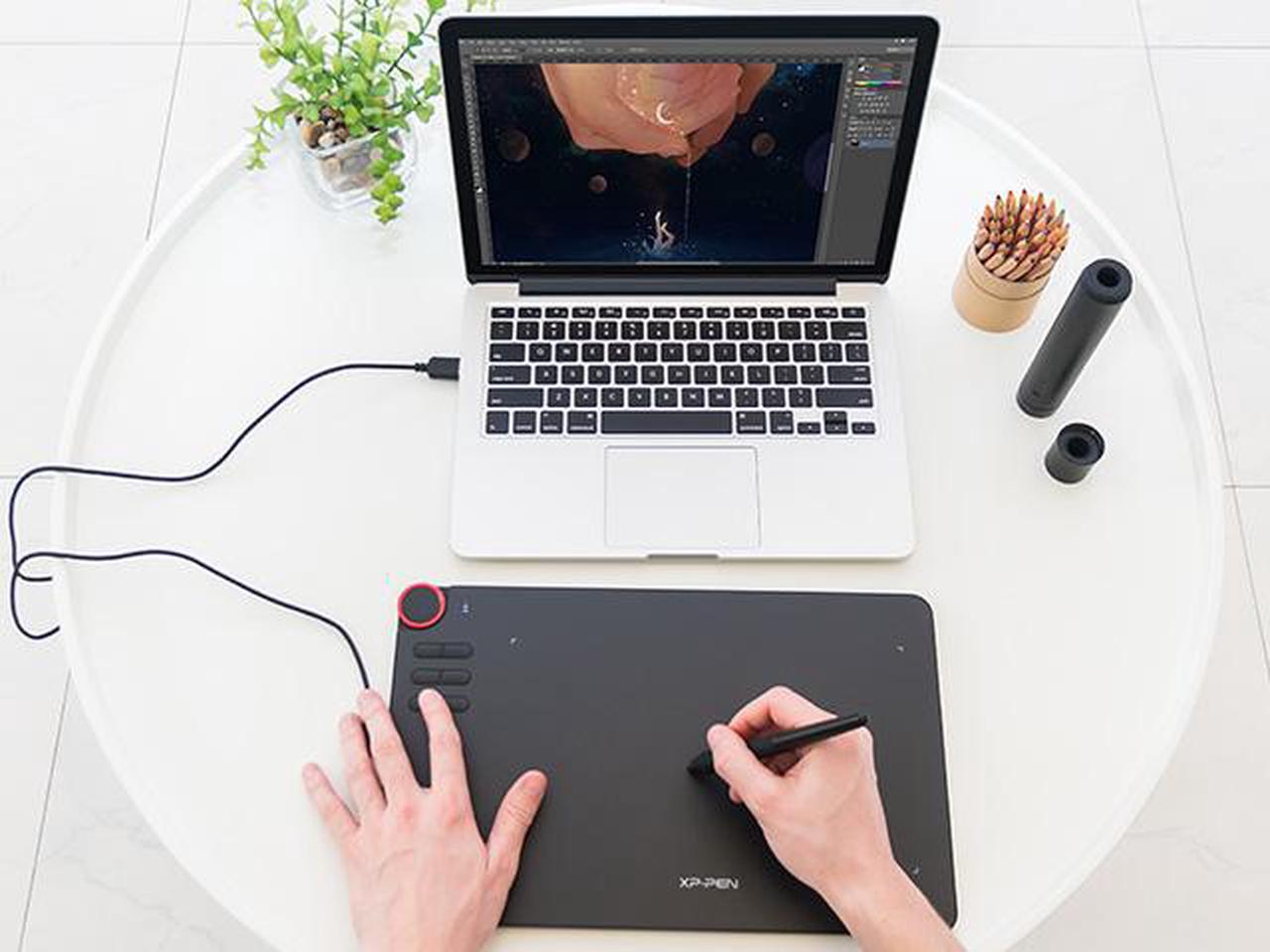 Alt view image 7 of 7 - XP-PEN Deco 03 Wireless 2.4G Digital Graphics Drawing Tablet Drawing Pen Tablet with Battery-free Passive Stylus and 6 Shortcut Keys (8192 levels pressure) 10x6 Inch