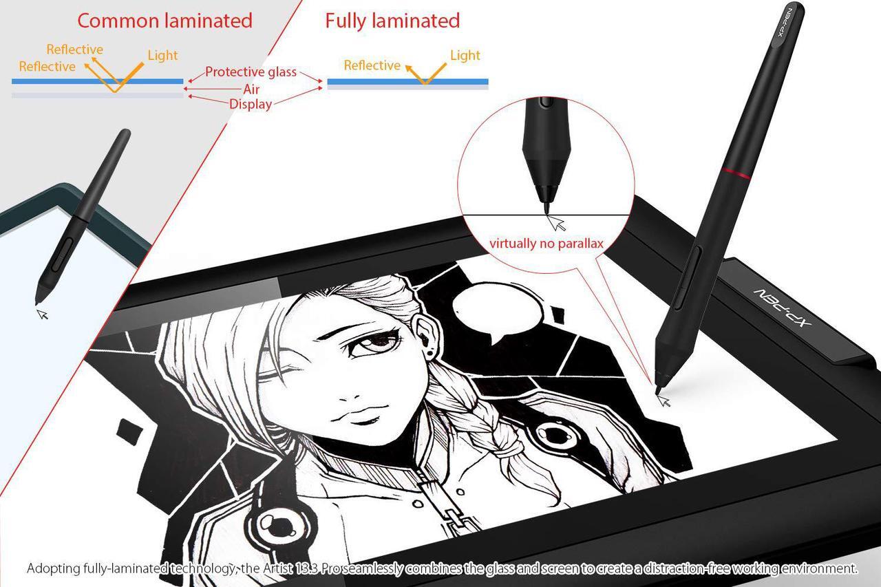 Alt view image 5 of 7 - XP-PEN Artist13.3 Pro 13.3 Inch IPS Drawing Monitor Pen Display Full-Laminated Graphics Drawing Monitor with Tilt Function and 8 Shortcut Keys (8192 Levels Pen Pressure, 123% sRGB)