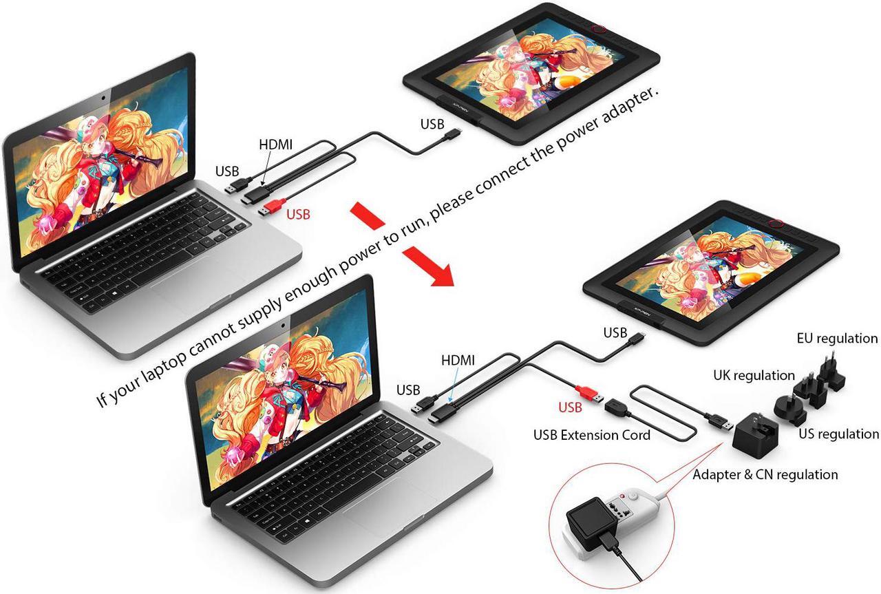Alt view image 7 of 7 - XP-PEN Artist13.3 Pro 13.3 Inch IPS Drawing Monitor Pen Display Full-Laminated Graphics Drawing Monitor with Tilt Function and 8 Shortcut Keys (8192 Levels Pen Pressure, 123% sRGB)
