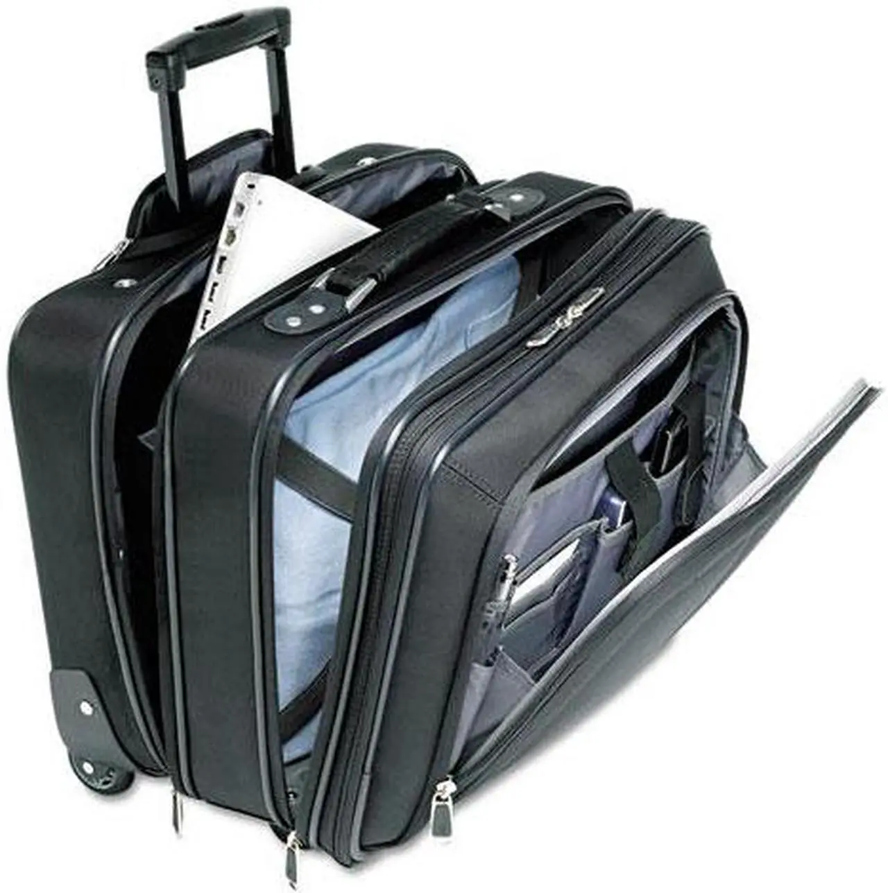 Alt view image 9 of 20 - Samsonite Mobile Office Rolling Notebook Case Nylon 17 1/2 x 9 x 14 Black