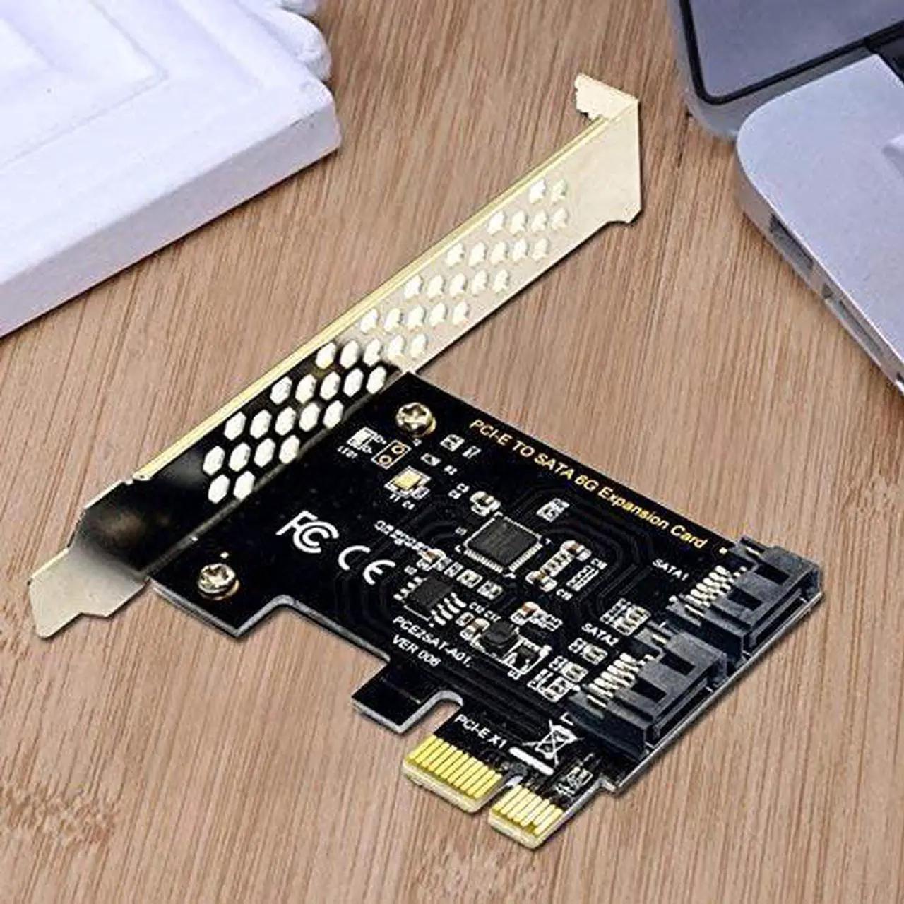 Alt view image 5 of 7 - PCIe SATA Card 2 Ports, PCI-E to SATA Expansion Card, 6Gbps PCI-E (2X 4X 8X 16X) SATA 3.0 Controller Card for Windows 10/8/7/XP/Vista/Linux,Support SSD and HDD
