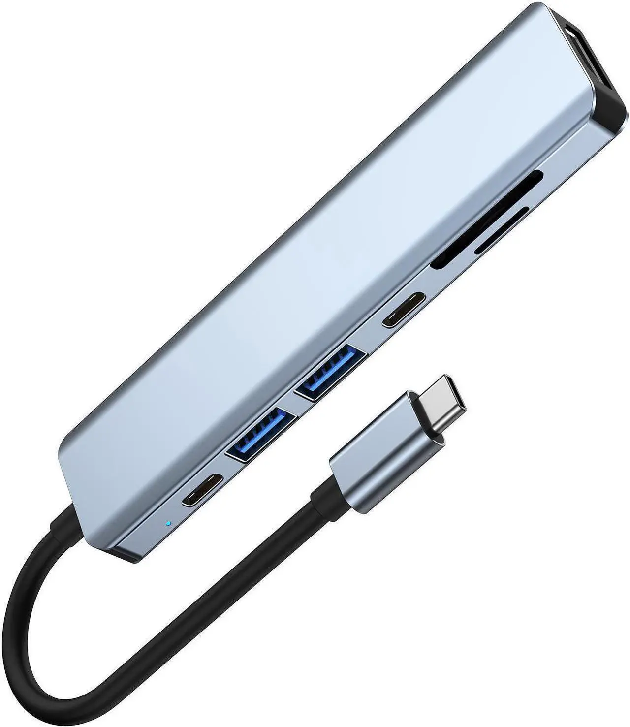 Main image of USB C Hub, 7 in 1 USB C Multiport Adapter with 4K HDMI, Type C 87W PD, USB 3.0 5Gbps Data Ports, SD/TF Card Reader for Mac-Book Pro, M-ac-Book Air, D-e-l-l XPS, Le-no-vo Thinkpad, H-P Laptops and More