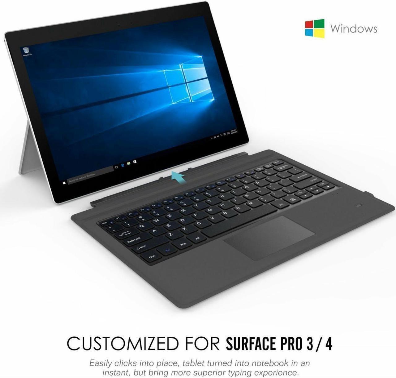 Alt view image 2 of 7 - For Microsoft Surface Pro 7/Pro 6/5 Type Cover Wireless Bluetooth Keyboard