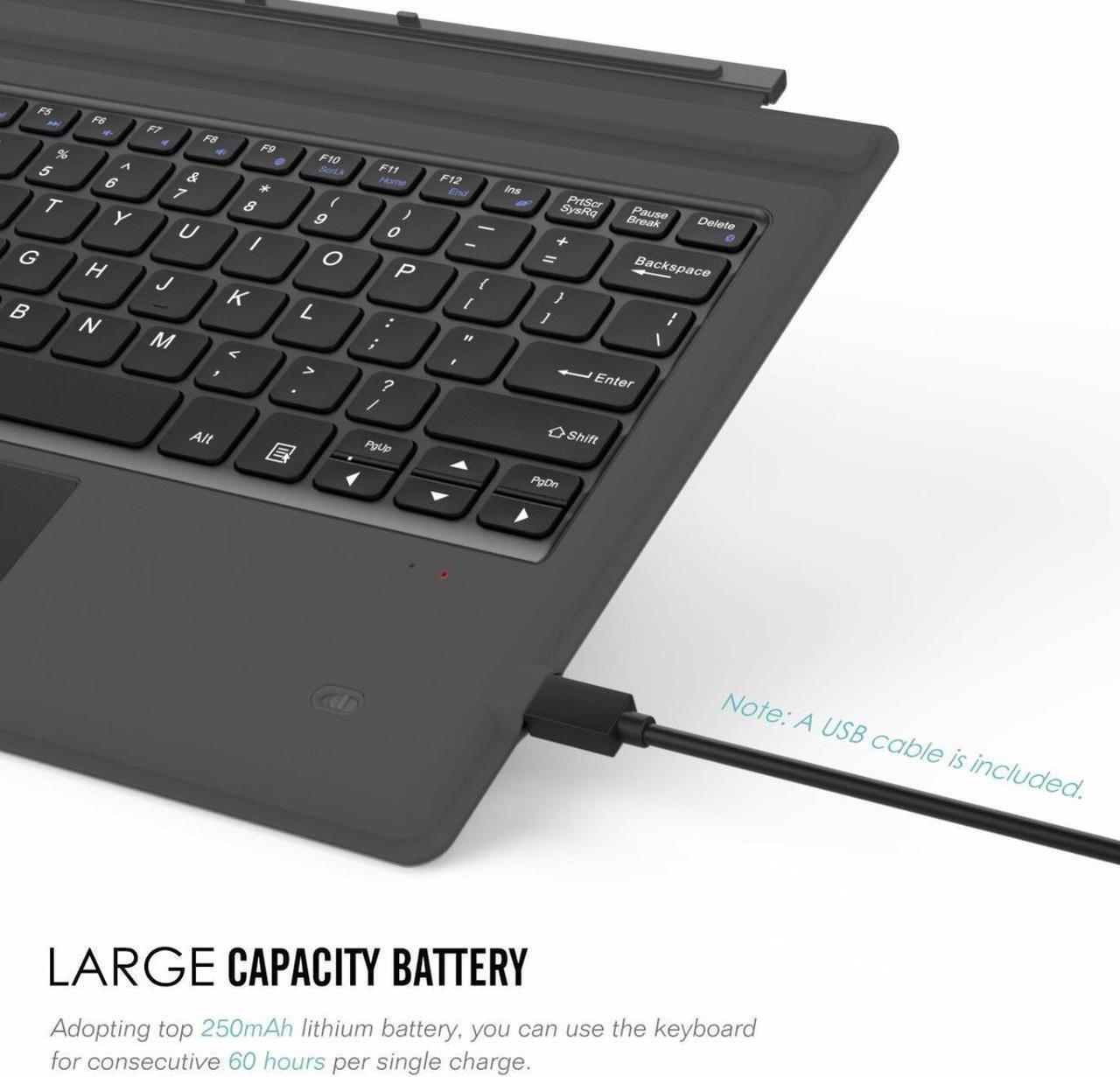 Alt view image 7 of 7 - For Microsoft Surface Pro 7/Pro 6/5 Type Cover Wireless Bluetooth Keyboard