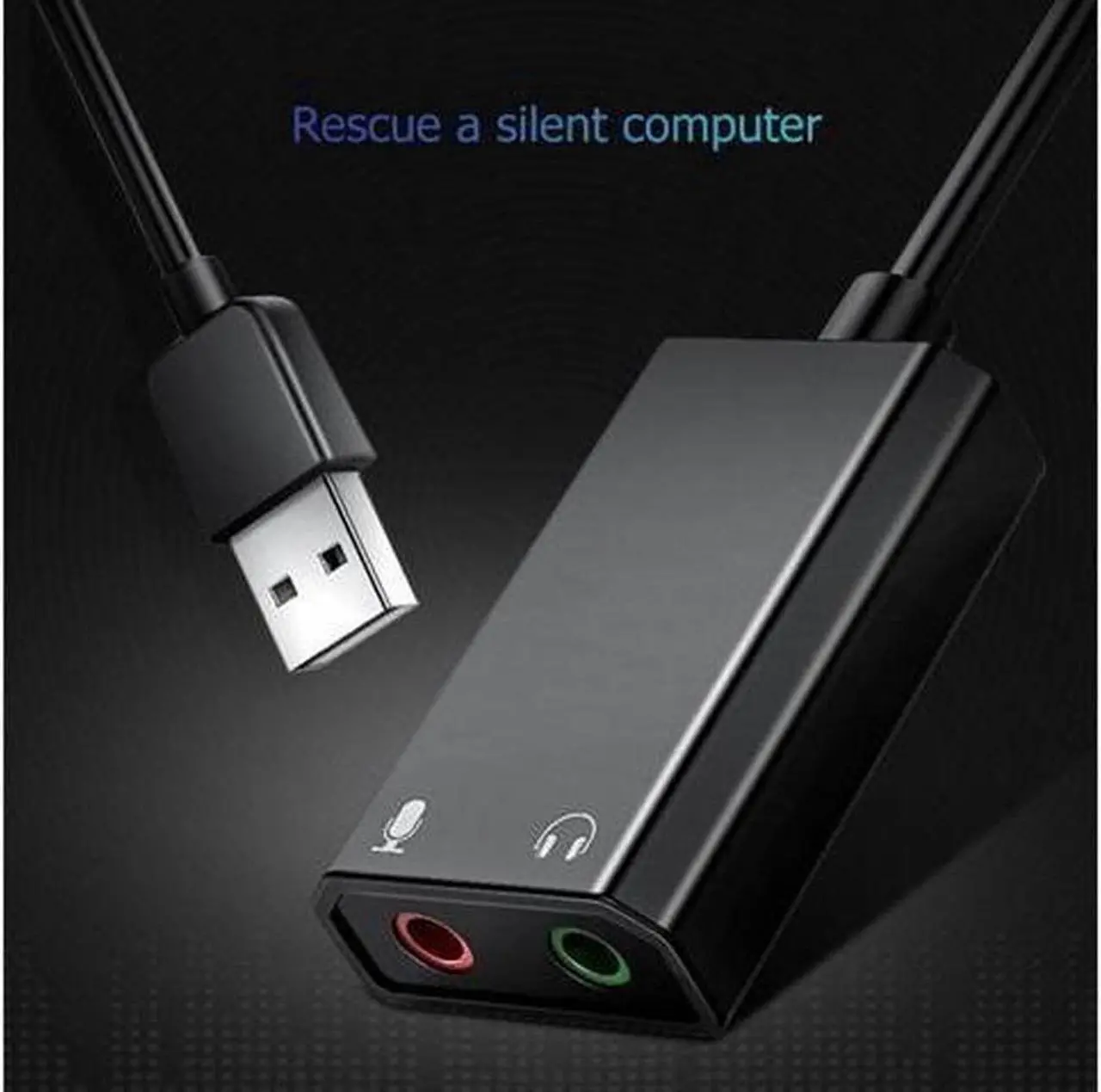 Alt view image 6 of 7 - BUCIER External USB Sound Card 3.5mm Headset Microphone Adapter USB to 3.5mm Jack Audio Headset Microphone Earphone Cable Adapter