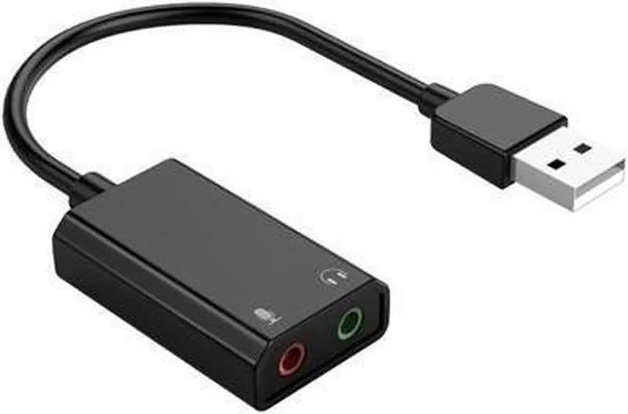 Alt view image 2 of 7 - BUCIER External USB Sound Card 3.5mm Headset Microphone Adapter USB to 3.5mm Jack Audio Headset Microphone Earphone Cable Adapter