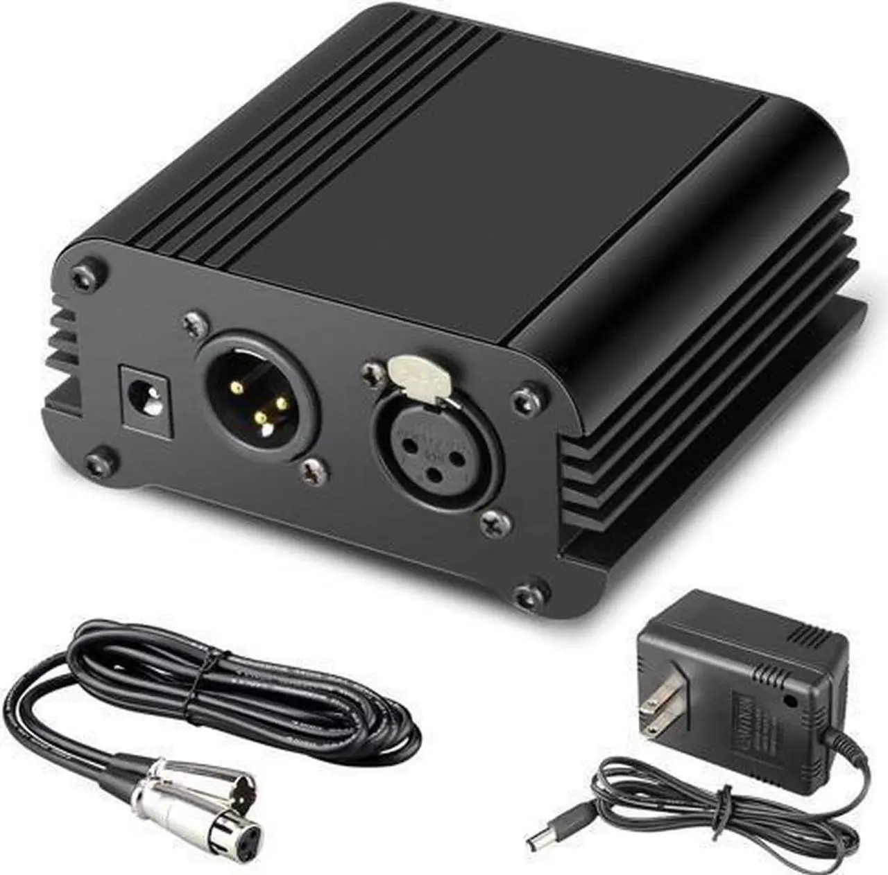 Main image of BUCIER 1Channel 48V Phantom Power Supply with Adapter BONUS+XLR 3 Pin Microphone Cable for Any Condenser Microphone Music Recording Equipment