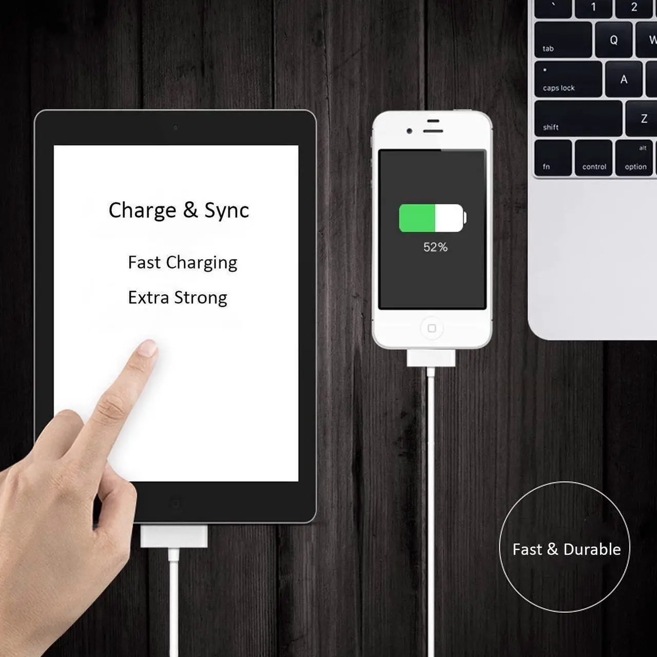 Alt view image 3 of 7 - isptewhie 2pcs 30 Pin USB Sync Charging Cable Cord Replacement for Old Apple iPhone 4/4S 3G/3GS iPad 1/2/3 iPod Nano/iPod Touch
