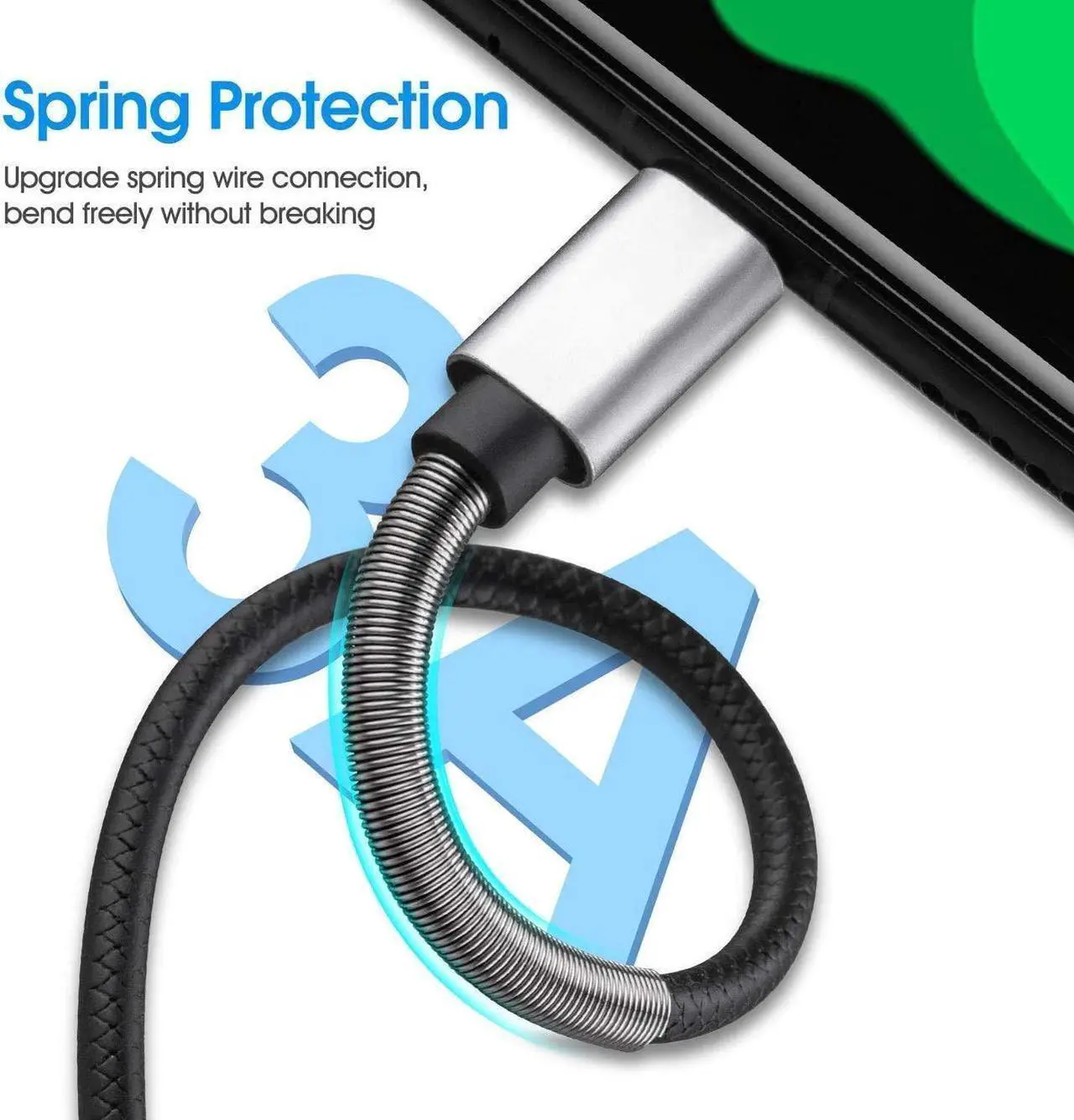 Alt view image 2 of 7 - USB C to USB C Cable10Ft 2Pack Usbc to Usbc Charging Cable Cord 60W/3A Fast ChargerType C to USB Adapter for Galaxy S22/S22+ S21/S21+ Ultra 5G S20/S20+ Ultra 5G Note 20/10 Pixel Switch
