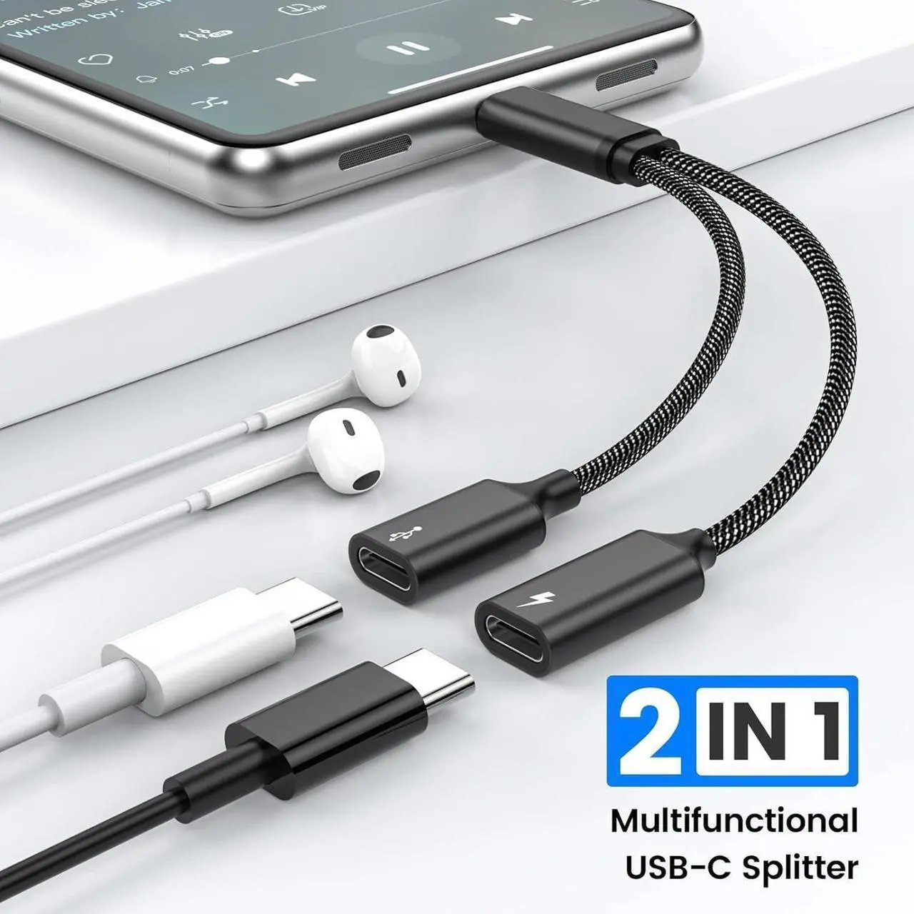 Alt view image 2 of 6 - USB C Splitter USB C to USB C Female Adapter USB Y Splitter Cable(NOT for Monitor)USB C Male to 2USB-C Female Cord Double USB C Port Hub USB C Charging Split Adapter for Mac Xbox One PS5 Laptop