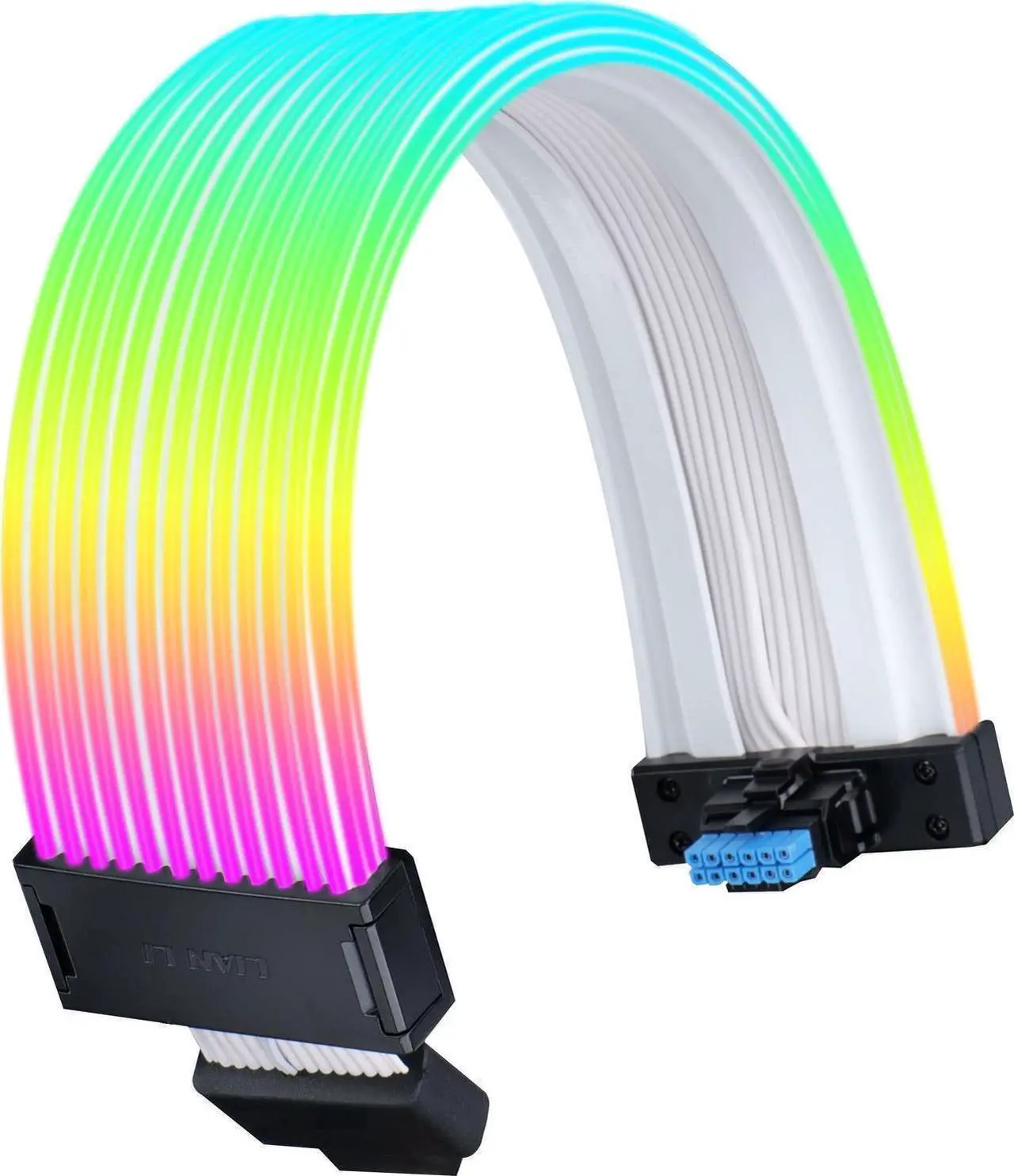 Alt view image 3 of 4 - LIAN-LI Stri-mer Wireless 12+4pin Wide (12 Light Guides) Addressable RGB GPU Power Extension Cable - Not Inclueded Wireless Controller