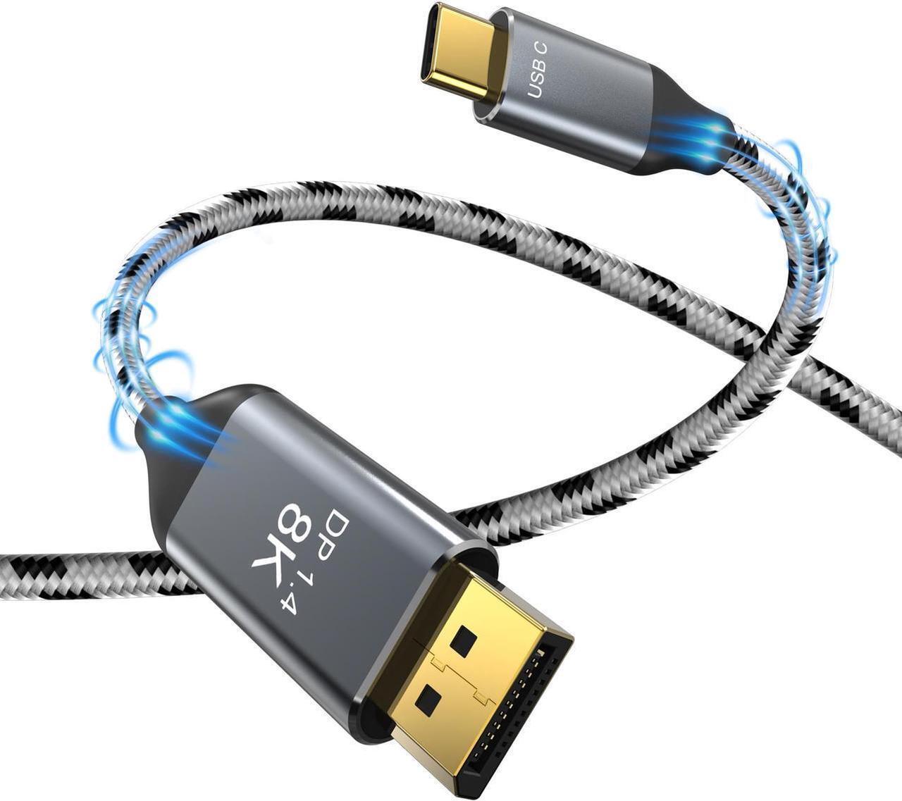 Main image of USB C to DisplayPort 1.4 Cable [8K@60Hz, 4K@144Hz 120Hz, 2K@240Hz], Type C 3.1 to DP 1.4 Cable, [32.4 Gbps, Thunderbolt 3 Compatible] for MacBook Pro M1 M2, Mac Studio, Mac Mini, XPS, 6.6 ft.
