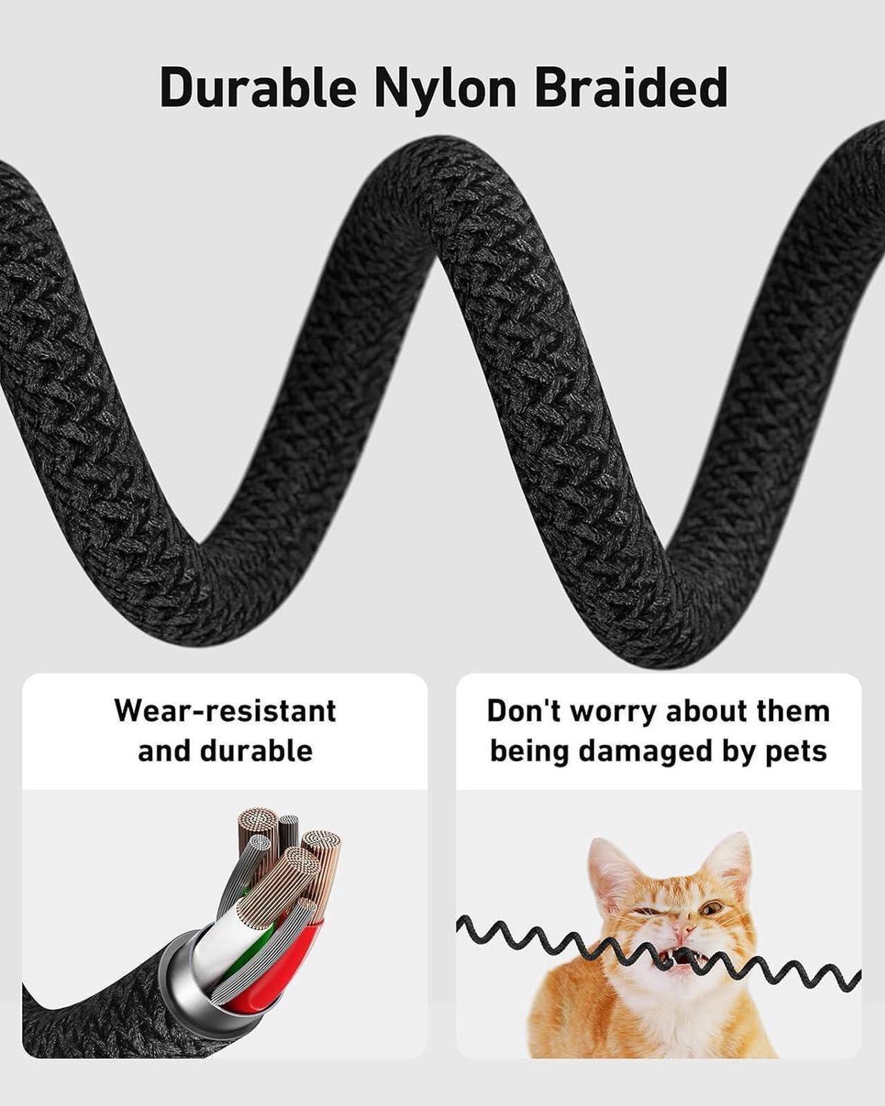 Main image of USB C Cable Nylon Braided Coiled 3FT USB A to Type C Charger Cord for Car 66W Fast Charging Cable Compatible with Samsung Galaxy S20 S10 S9 S8 Plus, Note 10 9 8 and Other USB C Devices - 2Pack