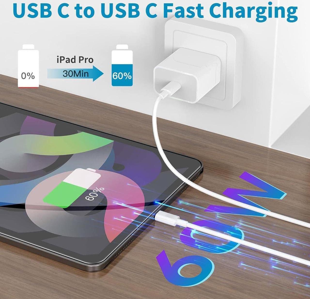 Alt view image 4 of 6 - USB C to USB C Charging Cable for Apple iPhone 15 Charger Fast 10ft Long USBC to USBC Power Cord for iPhone 15 Pro Max/iPhone 15 Plus/ Air 13 inch//iPad 10th/iPad Pro/iPad Air