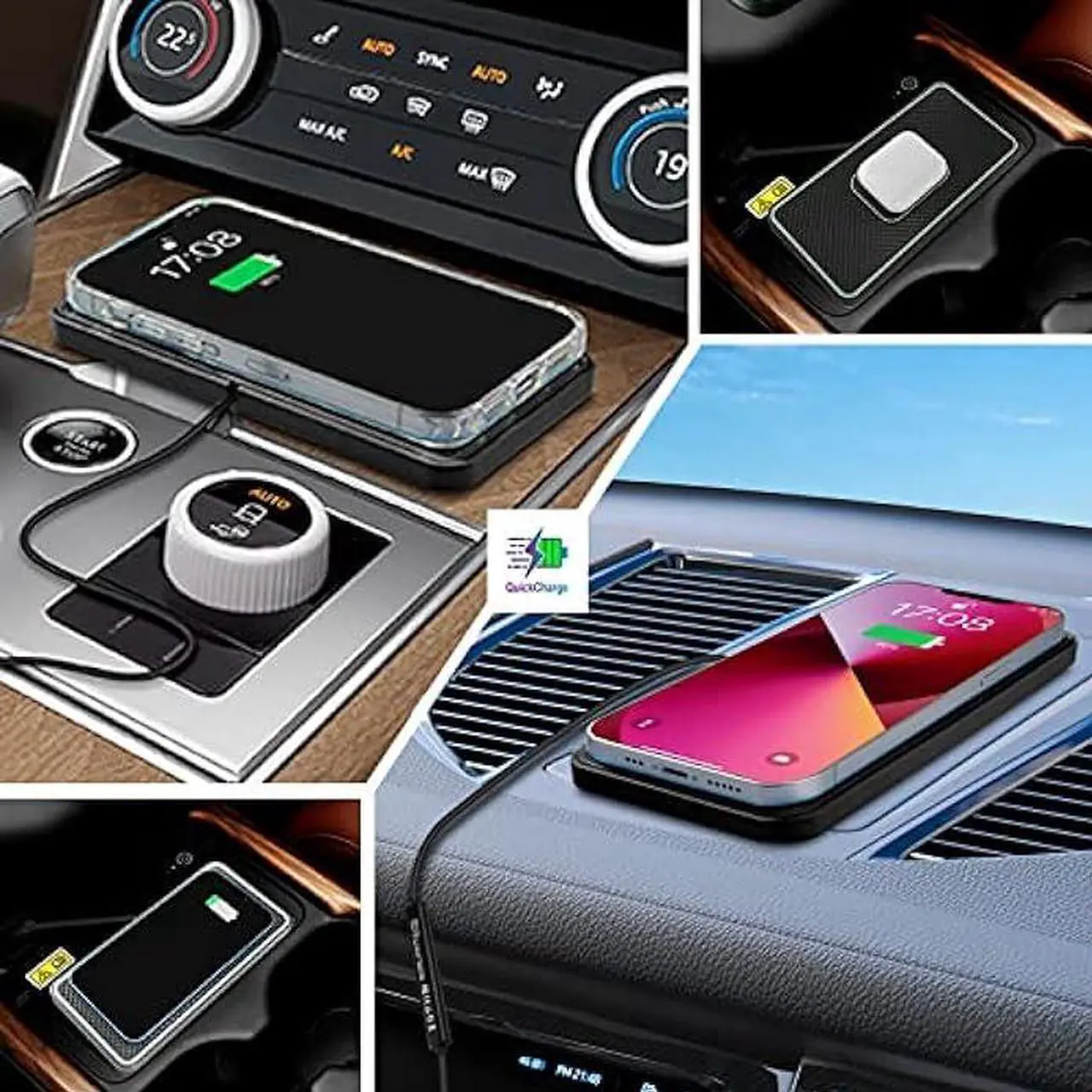 Alt view image 2 of 6 - Wireless Charger, 15W Wireless Car Charger Charging pad Fast Wireless Phone Charger Cell Phone Wireless Charger pad Android Non Slip Wireless Charging mat galaxy21/20S9S10S8Note10 (C1P)