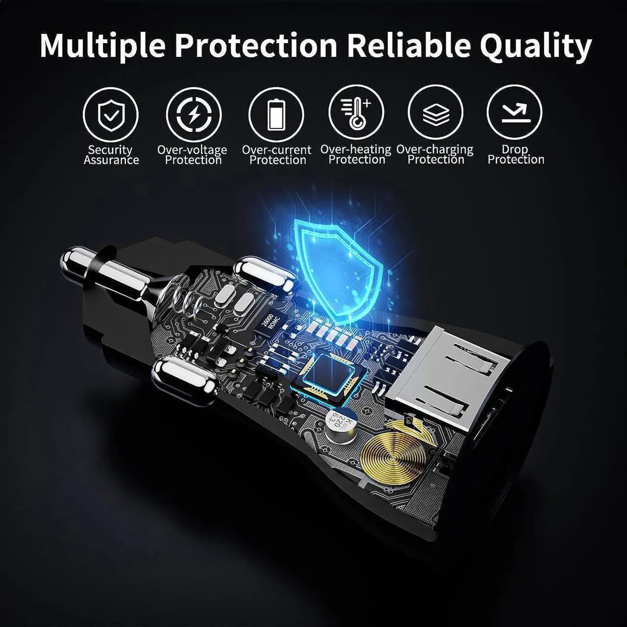 Alt view image 3 of 6 - Car Charger SuperVOOC 80W for OnePlus 12R 12 11 10t 10 Pro, SuperVOOC Warp Charger for OnePlus Open Pad Nord 9 Pro 8 7T 6 6T 5 5T LED Display Dual USB Car Charger Adapter with 3.3FT USB A to C Cable