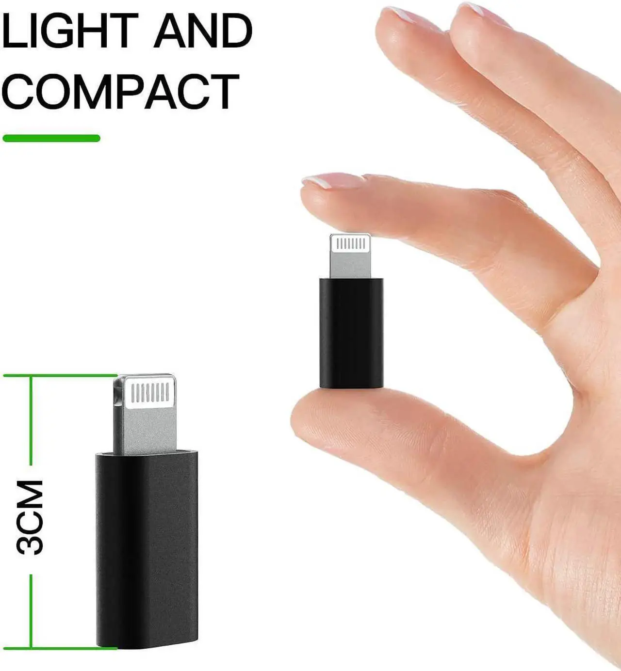 Alt view image 7 of 7 - 3Pack,USB C Female to Compatible with Lightning Male Adapter type c power charger plug charging cable connector for apple Compatible for iPhone 12 11Pro Max mini X/XR/XS/8/7Plus for Ipad Air converter