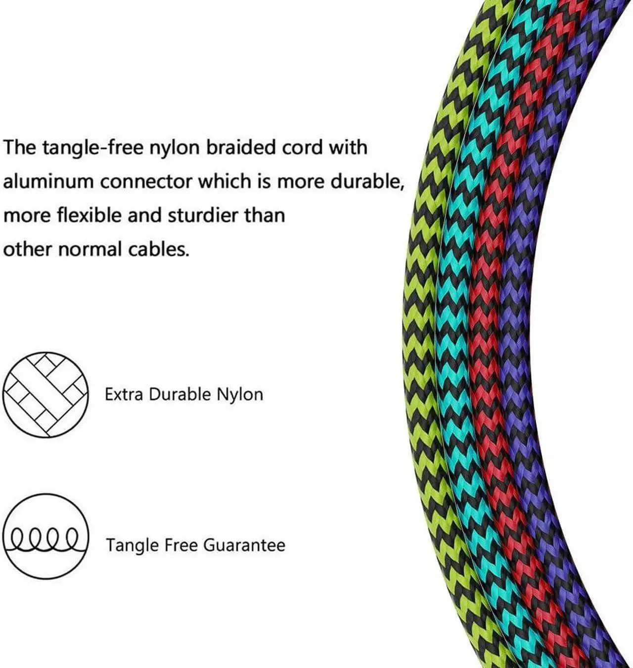 Alt view image 4 of 7 - USB C Cable 4pack 6ft Type C Charger Nylon Braided USB C Charger Cord Fast Charging Cable for Samsung Galaxy S21 S20 S10 Plus Note 10 LG Google Pixel Moto etc