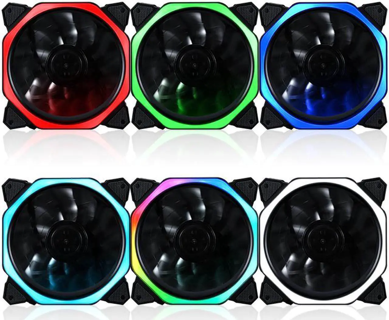 Alt view image 6 of 6 - 4fans+remote controller pwm cpu rgb fan 120mm Fan Computer PC Case Fan RGB Adjust LED Fan Speed 120mm Quiet Remote Computer Cooler Cooling RGB Case Fans