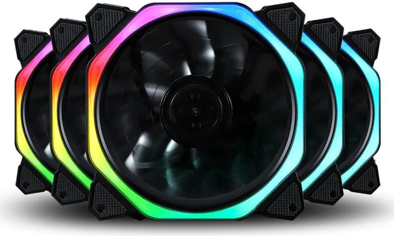 Alt view image 3 of 6 - 4fans+remote controller pwm cpu rgb fan 120mm Fan Computer PC Case Fan RGB Adjust LED Fan Speed 120mm Quiet Remote Computer Cooler Cooling RGB Case Fans
