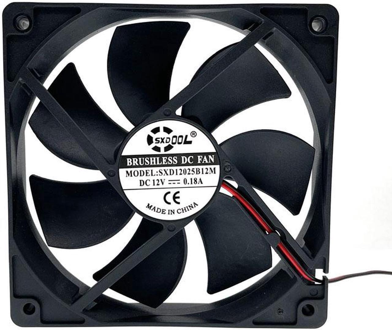 Alt view image 3 of 3 - 120mm 12025 DC 12V 0.50A PC CPU Cooling Fan 120x120x25mm Dual Ball Bearing 3300 Rpm,High Speed