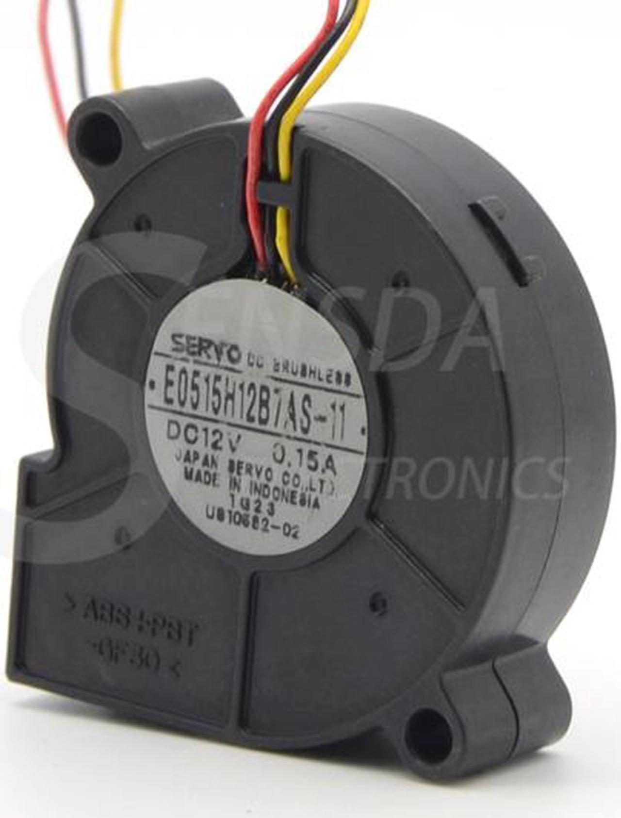 Alt view image 2 of 6 - Servo 3 Pin Blower Fan E0515H12B7AS-11 For a Eiki LC-NB3E LCD Projector 5015 50mm DC Brushless 12V 0.14A cooling fan case cooler