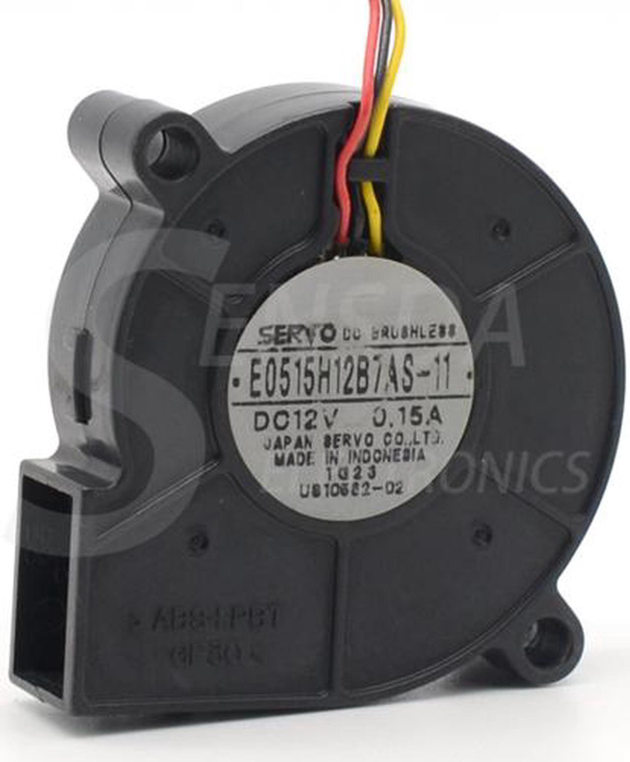 Alt view image 3 of 6 - Servo 3 Pin Blower Fan E0515H12B7AS-11 For a Eiki LC-NB3E LCD Projector 5015 50mm DC Brushless 12V 0.14A cooling fan case cooler