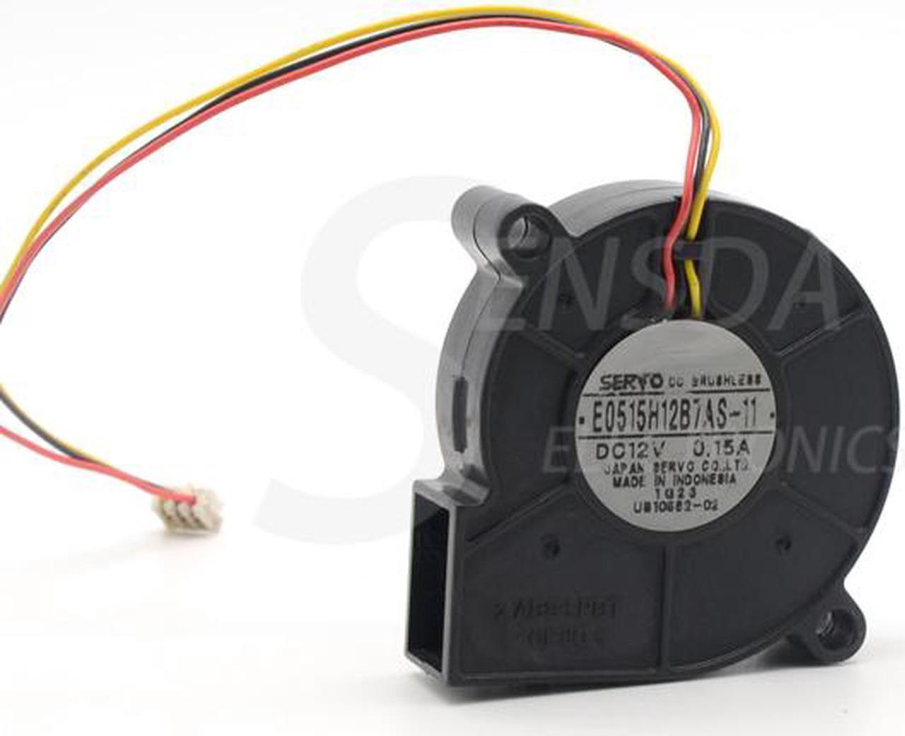 Alt view image 6 of 6 - Servo 3 Pin Blower Fan E0515H12B7AS-11 For a Eiki LC-NB3E LCD Projector 5015 50mm DC Brushless 12V 0.14A cooling fan case cooler