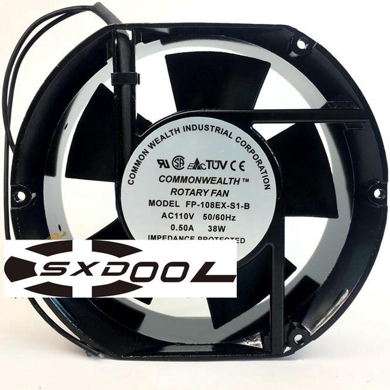 Alt view image 4 of 4 - NEW original COMMONWEALTH ROTARY FAN 172*51mm 17CM FP-108EX-S1-B 110-120V 50/60Hz 0.50A 33W Ball bearing 2 wires Axial AC fan cabinet ups server cooler