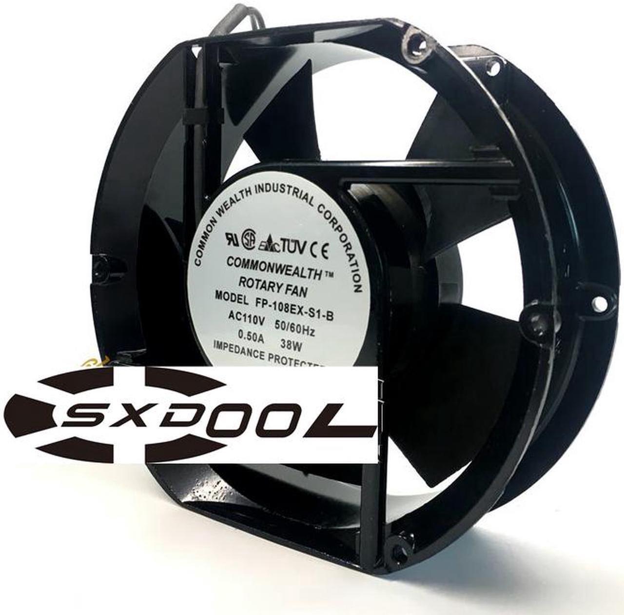 Main image of NEW original COMMONWEALTH ROTARY FAN 172*51mm 17CM FP-108EX-S1-B 110-120V 50/60Hz 0.50A 33W Ball bearing 2 wires Axial AC fan cabinet ups server cooler