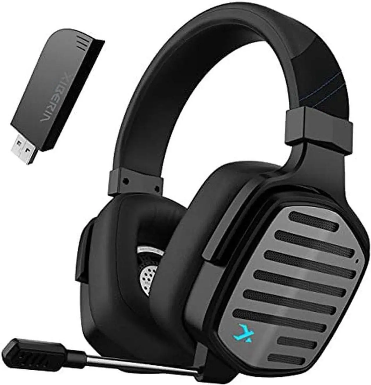Alt view image 2 of 7 - XIBERIA T20 Wireless Gaming Headset with Detachable Unidirectional Microphone Compatible for PC,PS4,PS5,2.4GHz Ultra-Low Latency,Noise Cancelling MIC,Memory Foam Earmuffs
