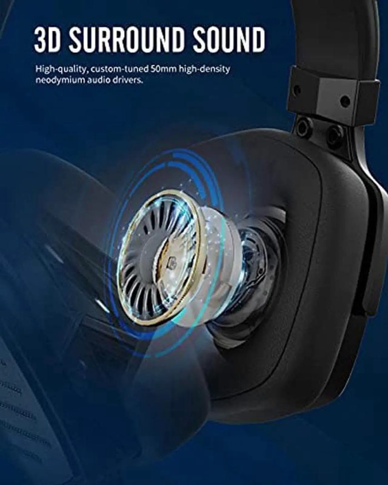 Alt view image 5 of 7 - XIBERIA T20 Wireless Gaming Headset with Detachable Unidirectional Microphone Compatible for PC,PS4,PS5,2.4GHz Ultra-Low Latency,Noise Cancelling MIC,Memory Foam Earmuffs