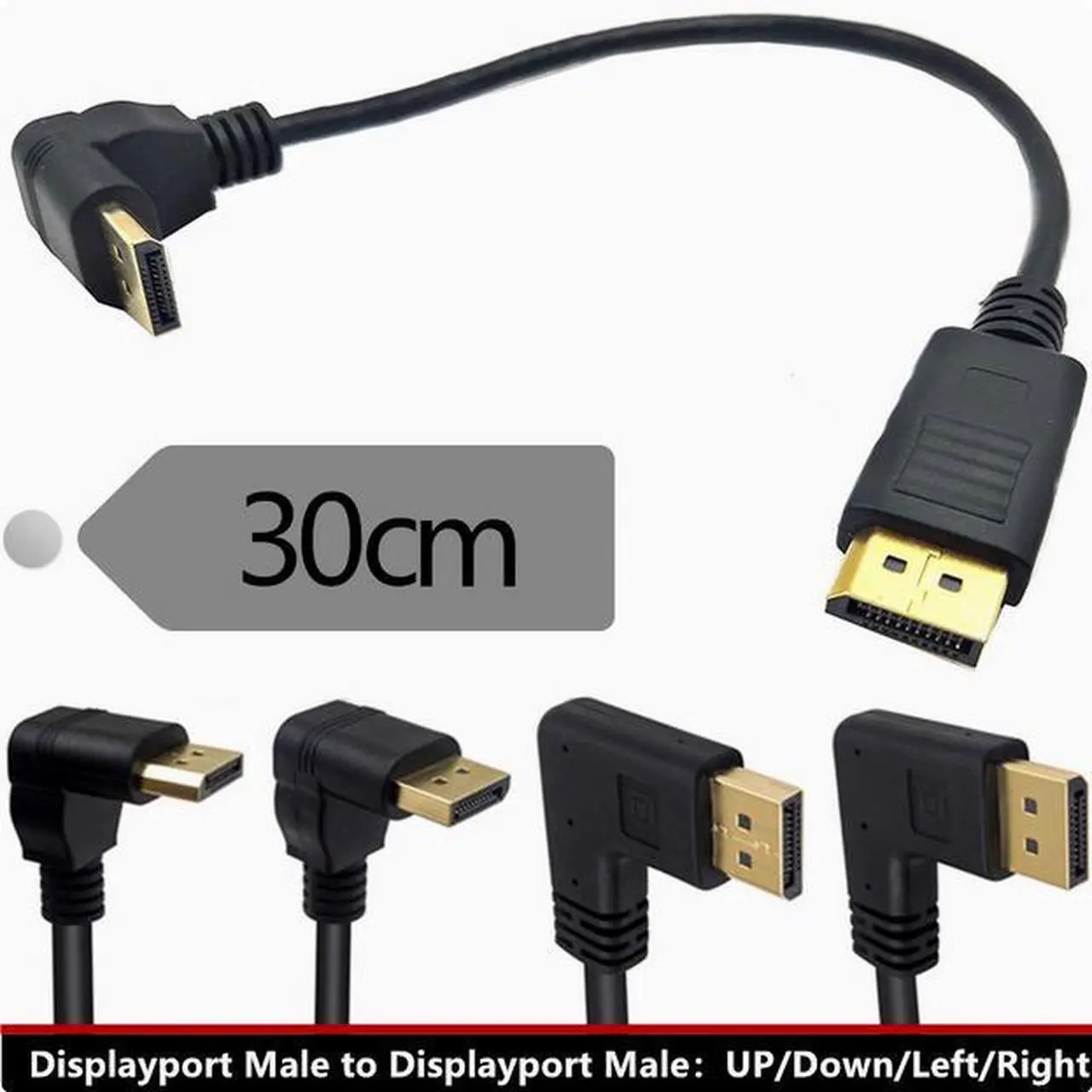 Alt view image 2 of 2 - 4K gold plated 90-degree recurvate elbow DP cable HD cable DisplayPort cable DP to DP conversion cable