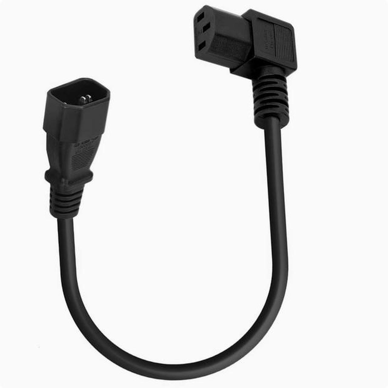 Alt view image 3 of 5 - 90 degree elbow C14 revolution C13 female extension power cable 0.75 square character power cable AC power cable