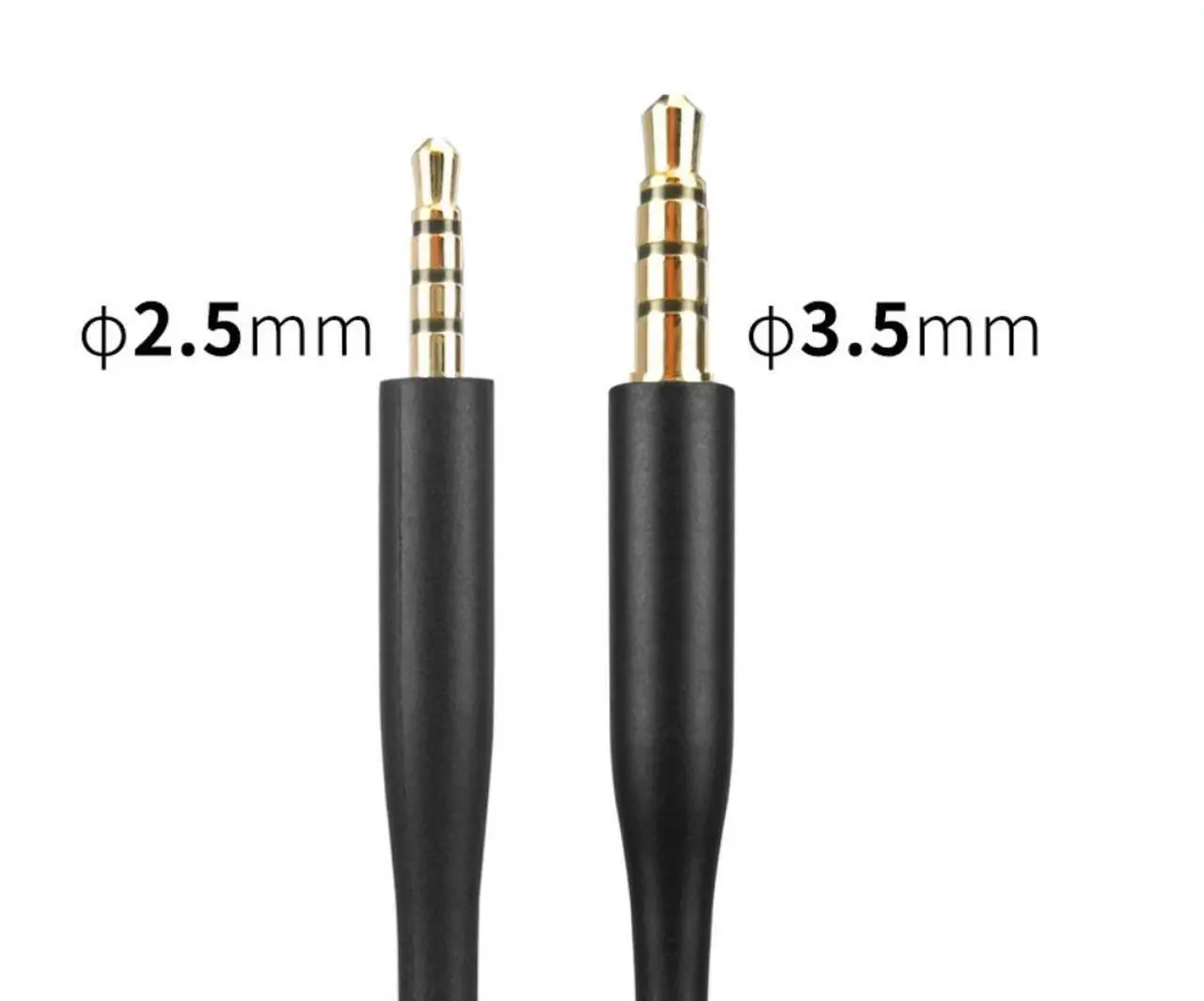 Alt view image 3 of 5 - 2.5mm to 3.5mm headphone cable Thin plug to thick plug Audio cable JBL E30 BOSE QC35 etc