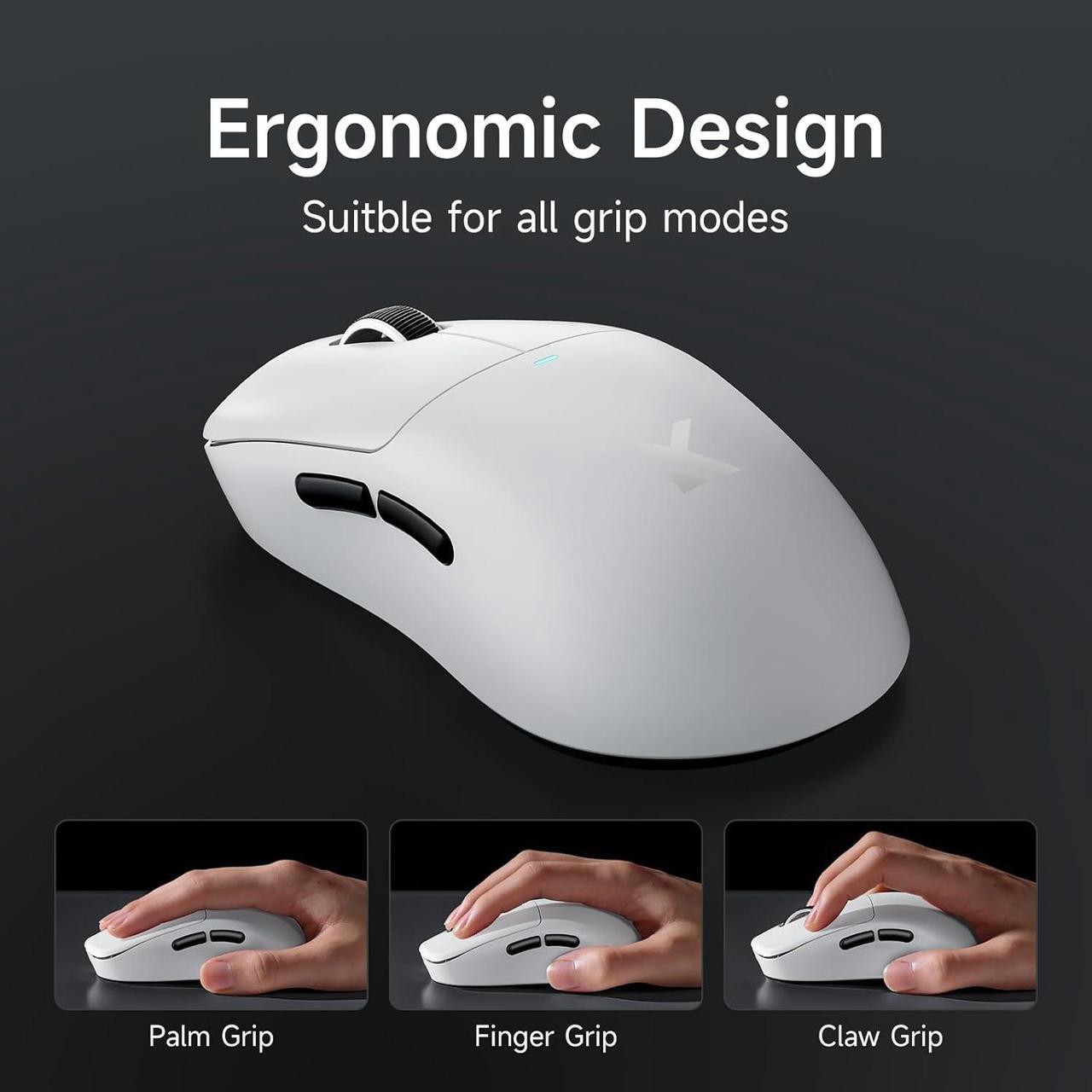 Alt view image 7 of 7 - MCHOSE M7 Ultra Wireless Gaming Mouse, 8K Polling, 55g Lightweight Ergonomic Computer Mouse PAW3950 Optical Sensor 750 IPS 26000 DPI 6 Programmable Controls USB-C 3-Modes PC/Mac White
