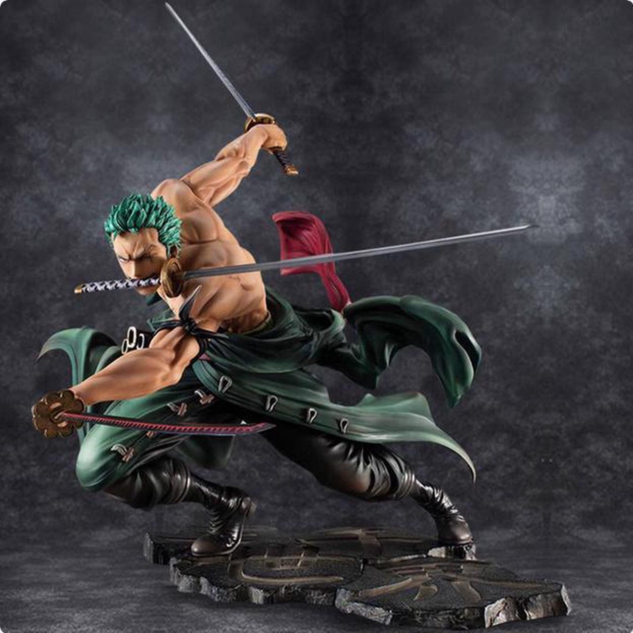 Main image of One Piece  Roronoa Zoro Action Figures. 3000 world three knife mobile twodecoration model
