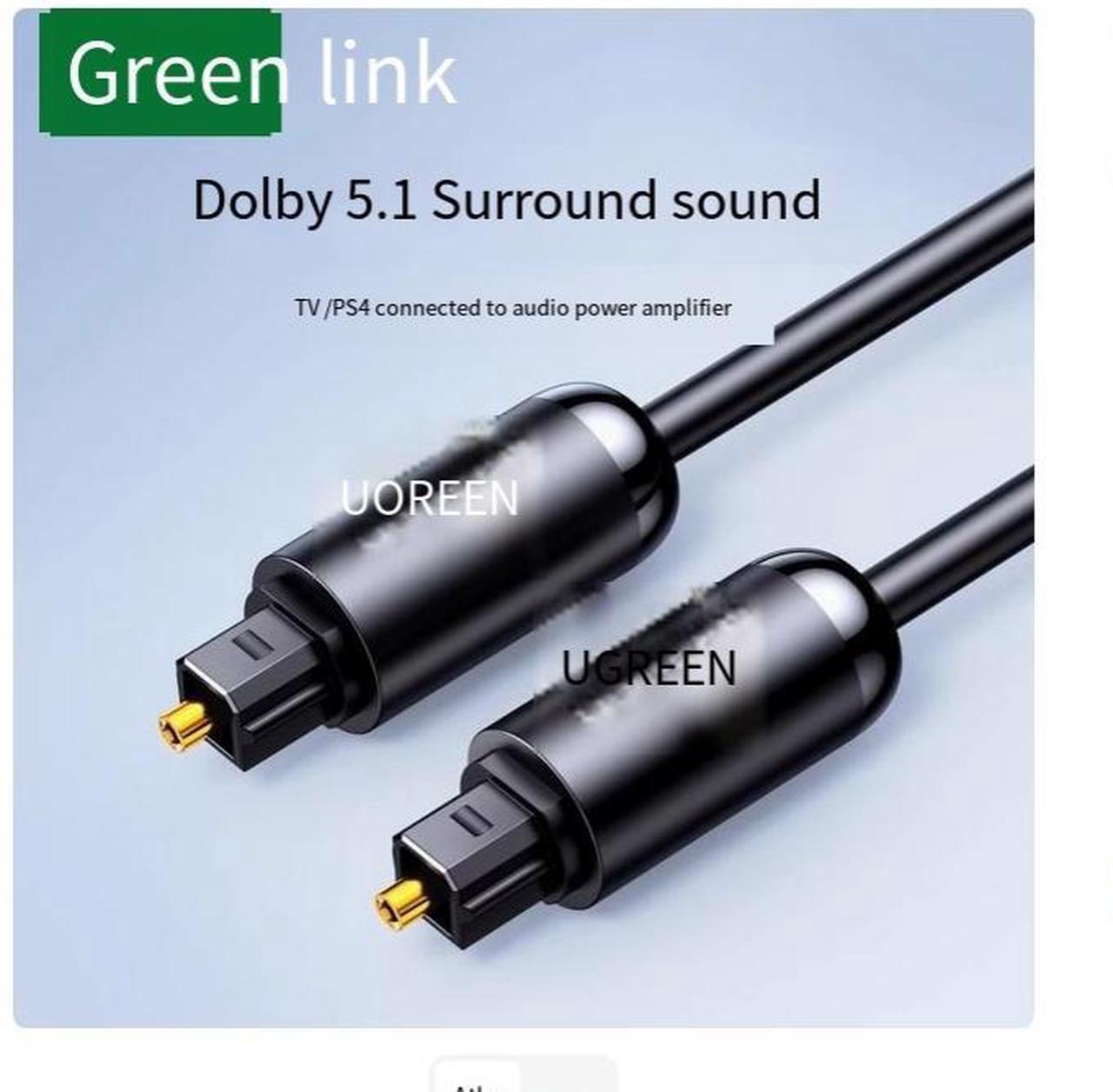 Alt view image 2 of 6 - UGREEN Fiber optic audio cable SPDIF digital output 5.1 Connection to the set-top box TV amplifier sound card cd audio box