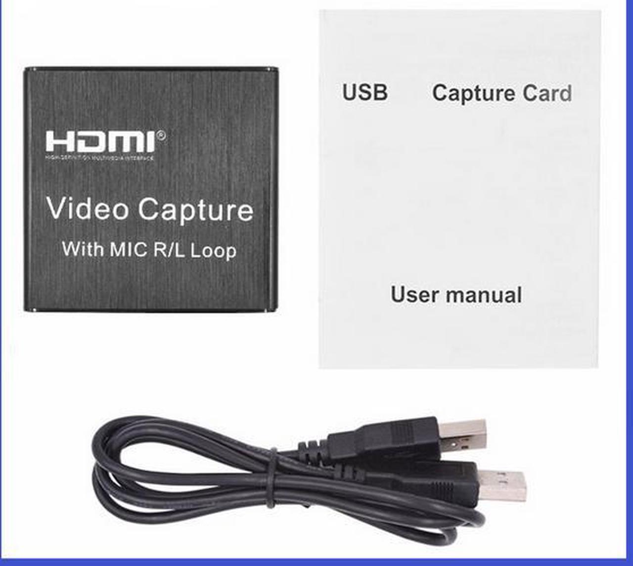 Alt view image 7 of 7 - HDMI capture card, USB high-definition video recording box, OBS game live streaming capture card, ring out 3.5 microphone