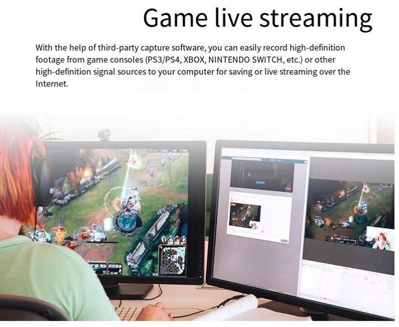 Alt view image 5 of 7 - HDMI capture card, USB high-definition video recording box, OBS game live streaming capture card, ring out 3.5 microphone