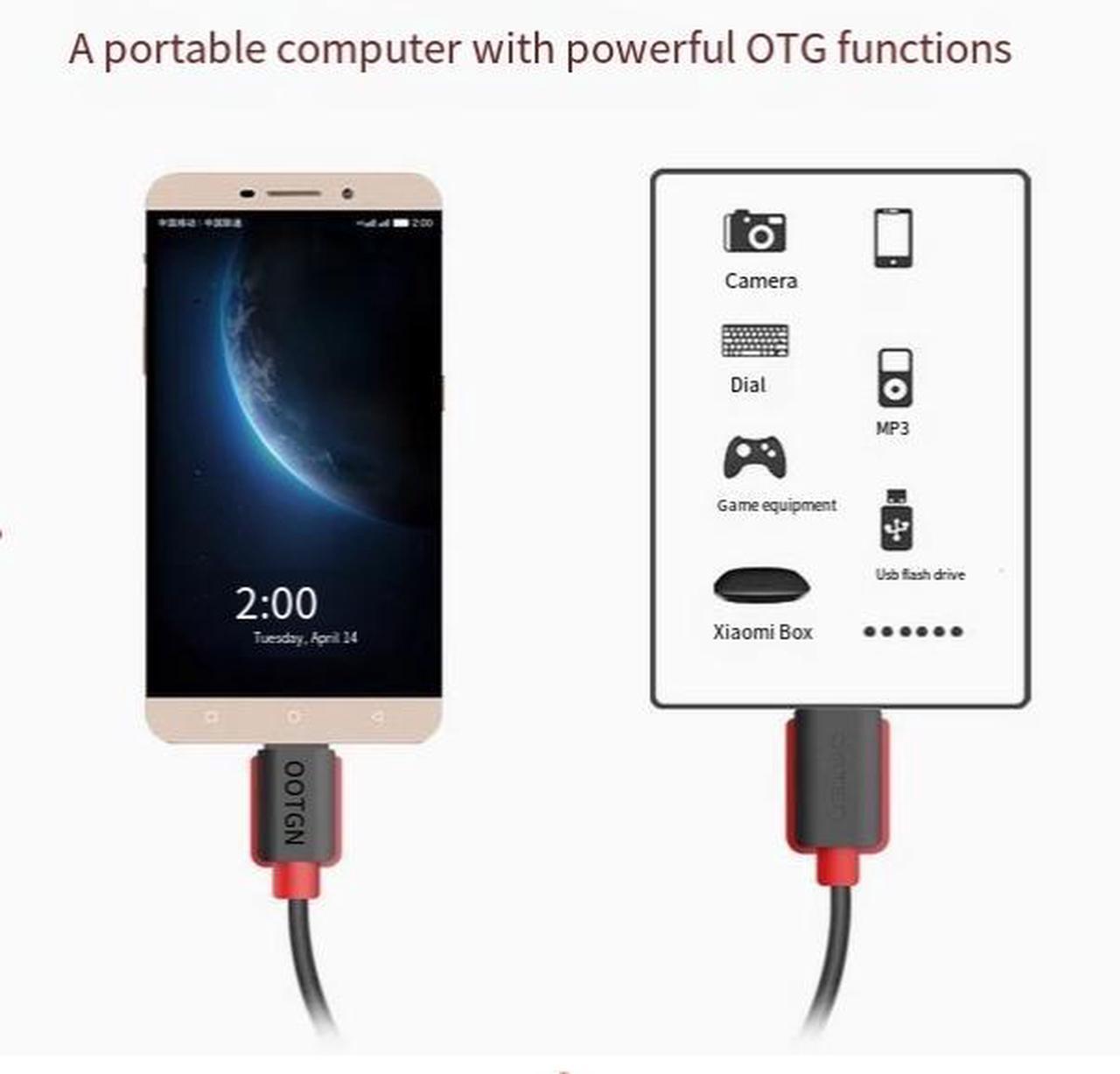 Alt view image 3 of 4 - The ONTEN Type-C to usb 3.0  female Android phone connection cable and data cable are suitable for mobile phones, computers and tablets