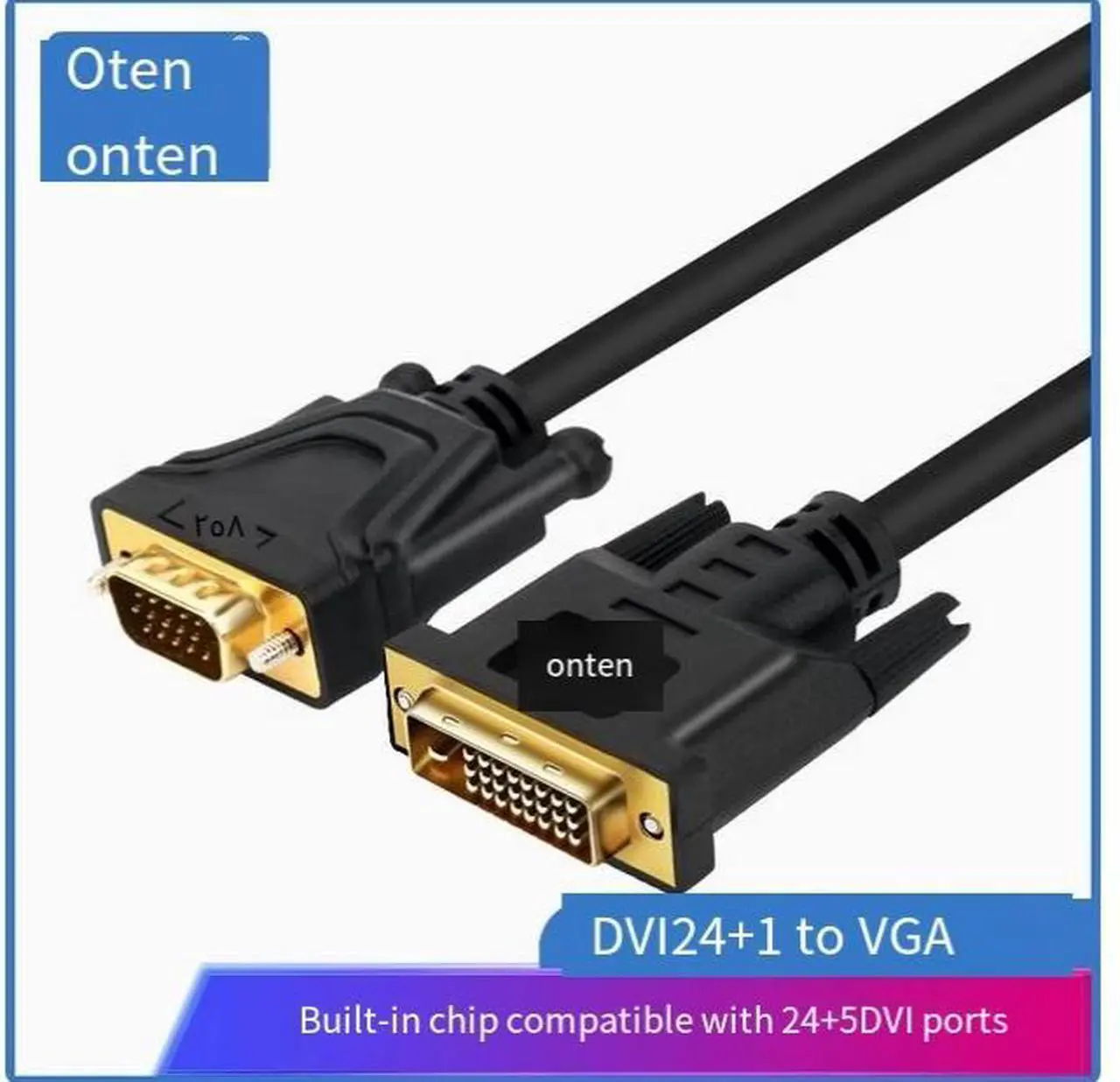 Alt view image 6 of 6 - ONTEN DVI to VGA adapter 24+1 to vda computer monitor host connection cable converter