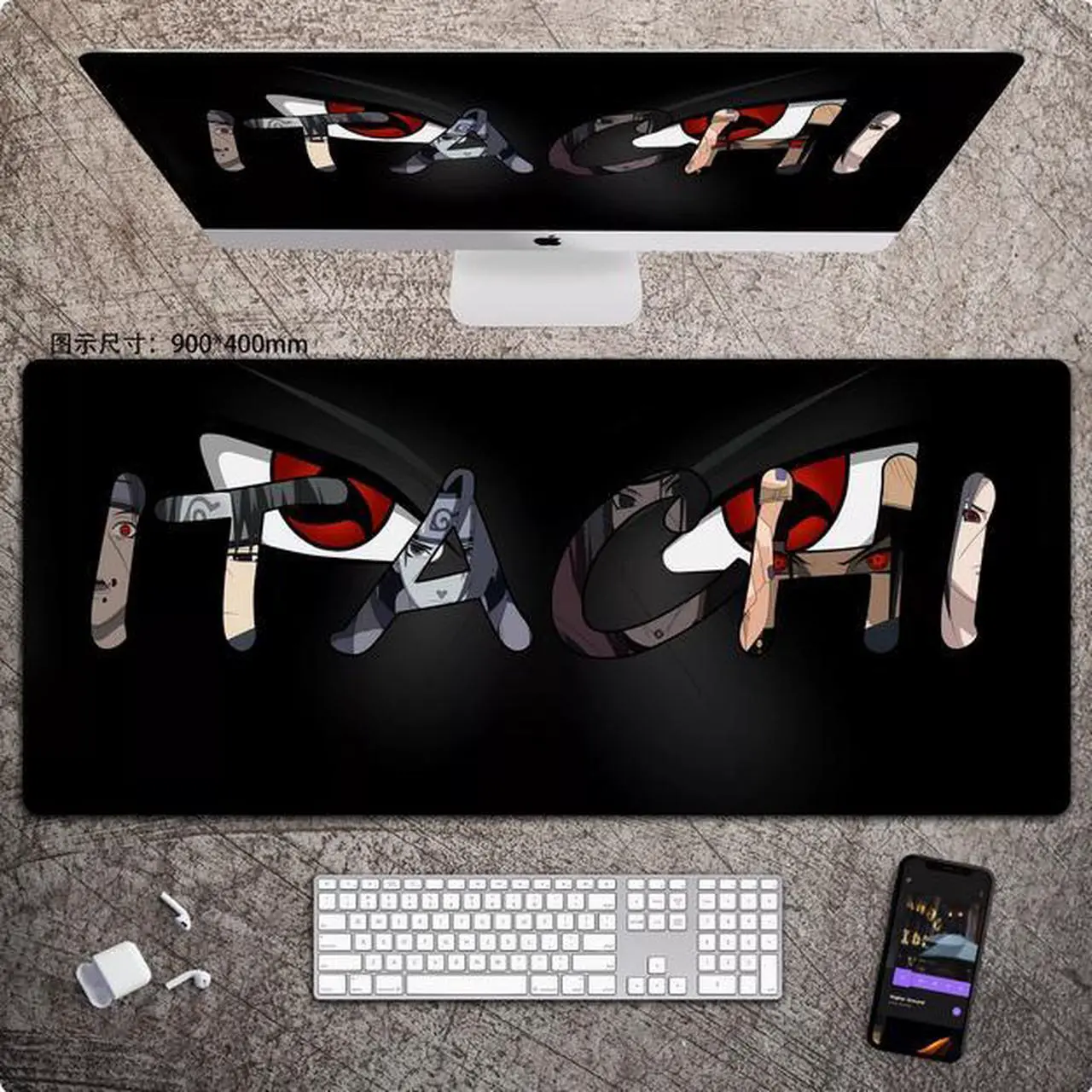 Main image of Anime NARUTO mouse pad Extended Gaming Mouse Pad with Stitched Edges, Large Mouse pad with Non-Slip Rubber Base for Work & Gaming, Office & Home
