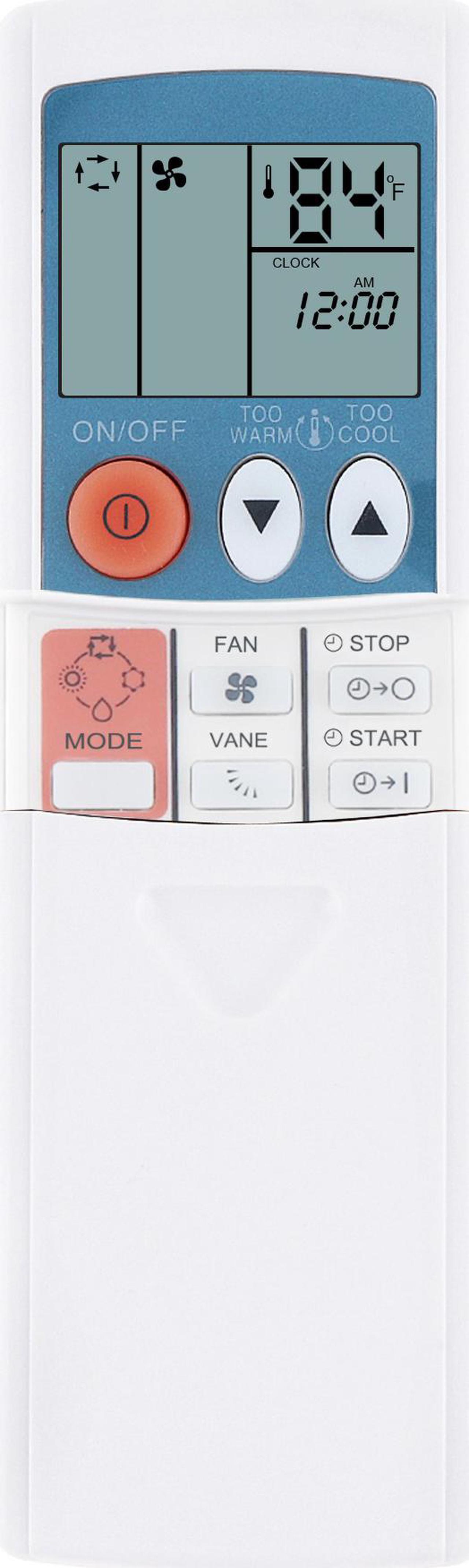 Alt view image 4 of 6 - Remote Control for Mitsubishi Slz-A09ar Slz-A12ar Slz-A18ar Slz-A09ra.Th Msz-Hc35vab Slz-A12ra.Th Slz-A18ra.Th Air Conditioner Display in Fahrenheit