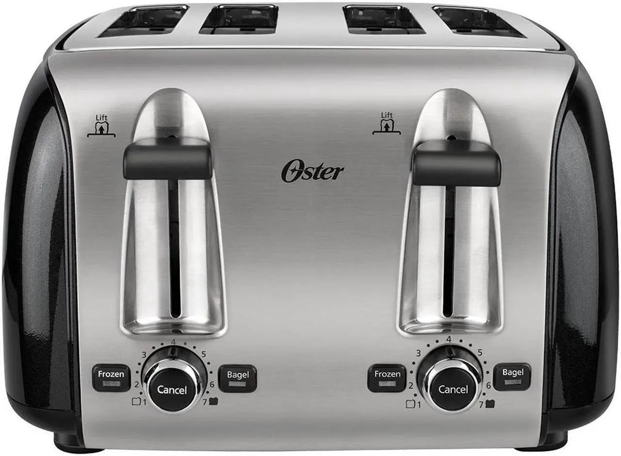 Alt view image 2 of 10 - Oster 4-Slice Toaster, Black Metallic TSSTTRPMB4-NP