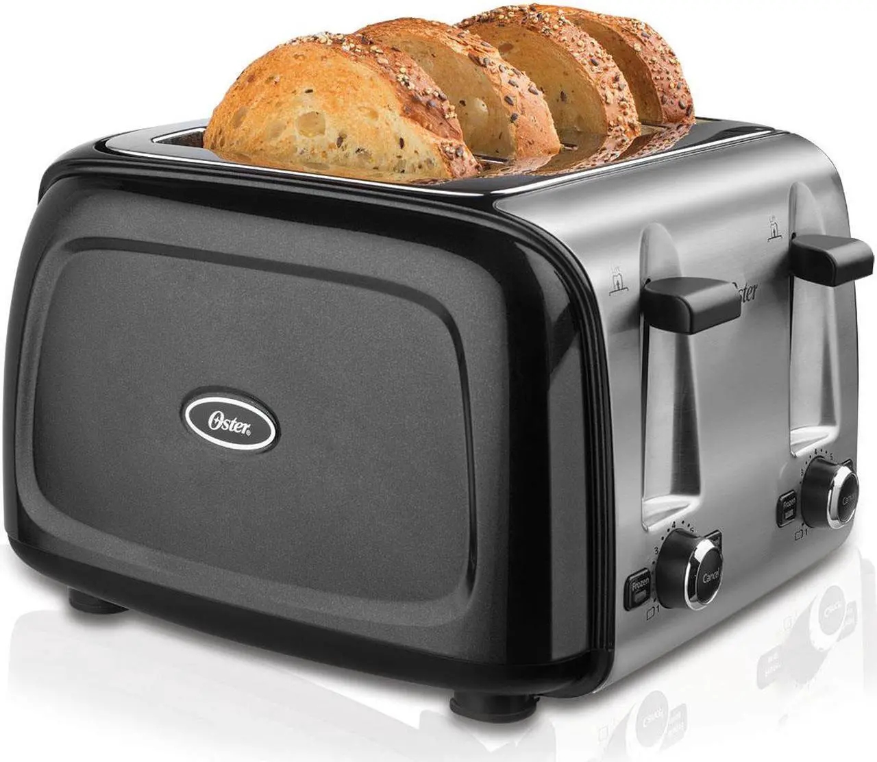 Main image of Oster 4-Slice Toaster, Black Metallic TSSTTRPMB4-NP