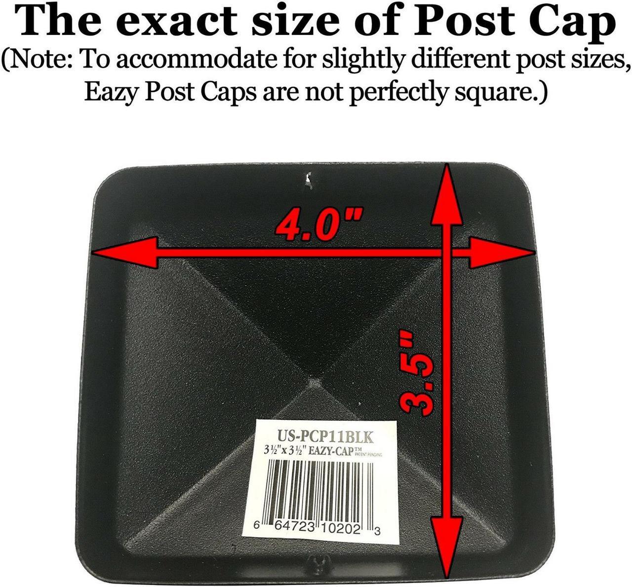 Alt view image 5 of 12 - Nuvo Iron US Eazy Cap for 3.5" x 3.5" Posts (Pressure Fit) - Black - US-PCP11BLK