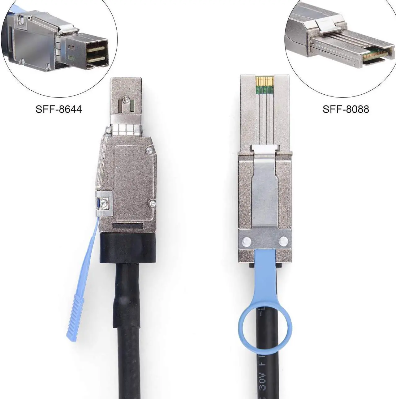 Alt view image 3 of 7 - 10Gtek 6Gbps External Mini SAS HD SFF-8644 to SFF-8088 Hybrid  Cable 30AWG Network Ethernet Cables 3.28 ft.
