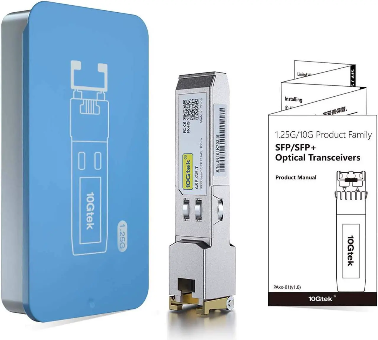 Alt view image 6 of 6 - 10Gtek 1.25G SFP-T, 1000BASE-T Copper SFP, SFP to RJ45 SFP Module Transceiver for Cisco SFP-GE-T, Meraki, Fortinet, Ubiquiti UniFi UF-RJ45-1G, D-Link, Supermicro, Netgear, TP-Link and More